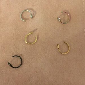 Fake Nose Ring Hoops (5!)